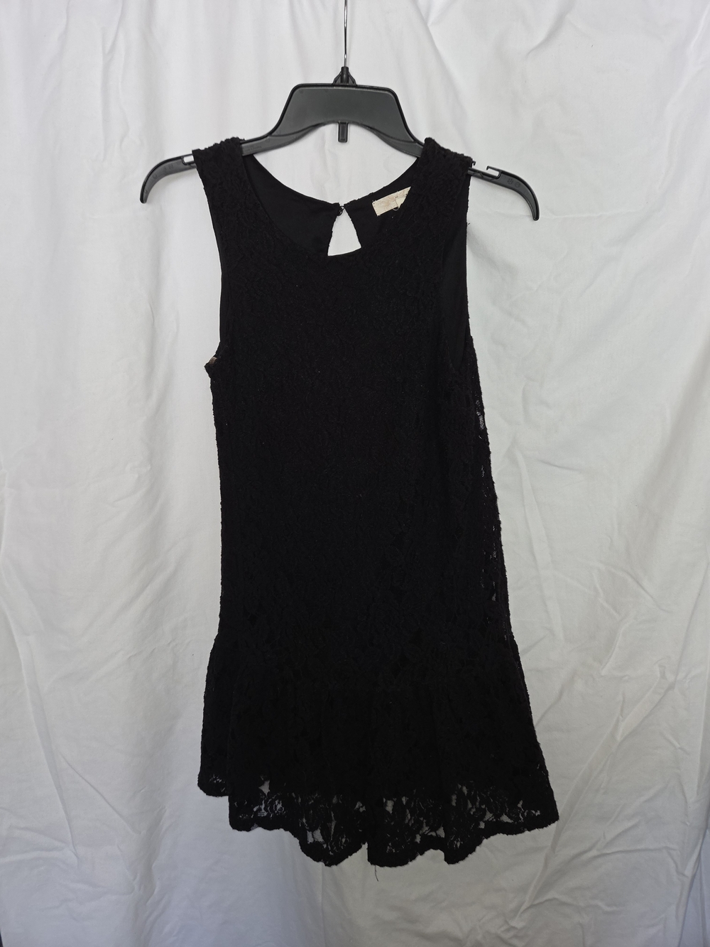 Girls Black Lace Sleeveless Dress